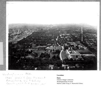 1901 View east from Washington Monument MLK Washingtoniana Division, presented by NCPPC 1945