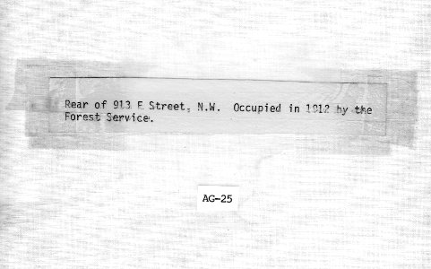 1912 (ca) Rear of 913 E Street, NW, occupied in 1912 by the forest service USDA Construction Photo Collection (2)