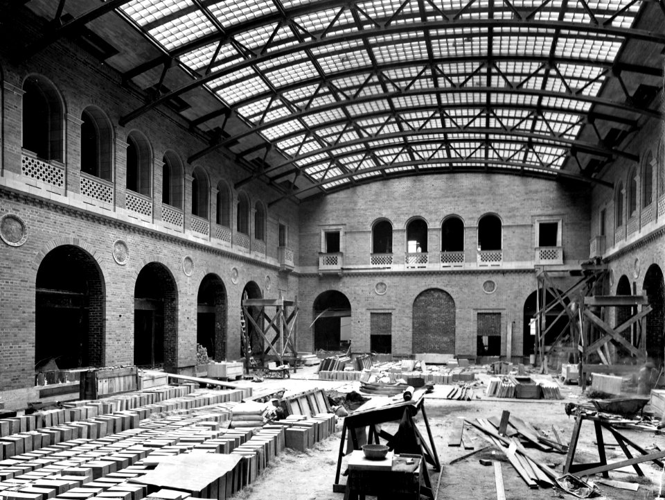 1929 (Aug 31) Admin Bldg Construction of Patio looking West USDA Construction Photo Collection (1)