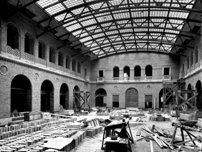 1929 (Aug 31) Admin Bldg Construction of Patio looking West USDA Construction Photo Collection (1)