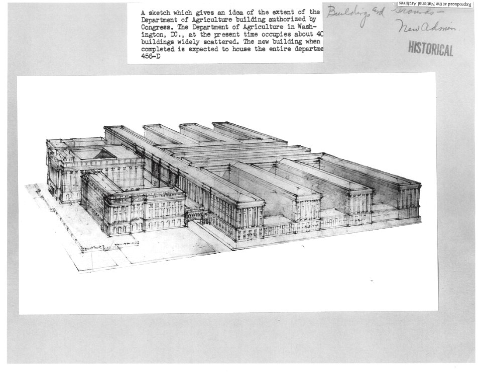 ND Sketch plan of new USDA Bldgs NARAII RG 16-G Box 4 456-D