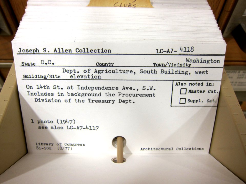 1947 USDA South Building Lot 11661-9 No. 4118 Jos Allen LOC P+P CAPTION