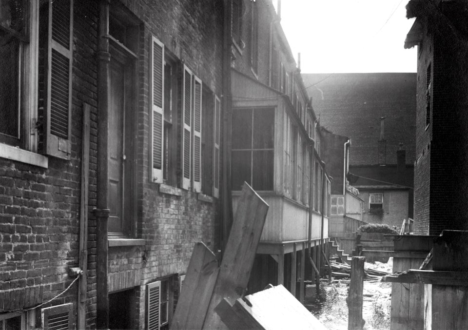 1912 (ca) Rear view of bldgs at 201, 203, 205, 207, 207.5, and 209 13th St SW USDA Construction Photo Collection (1)