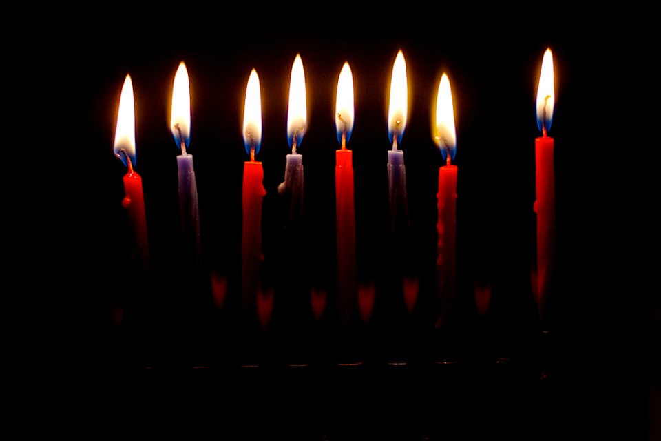 On the Seventh Night The Red and Blue Candles Hung Out Together