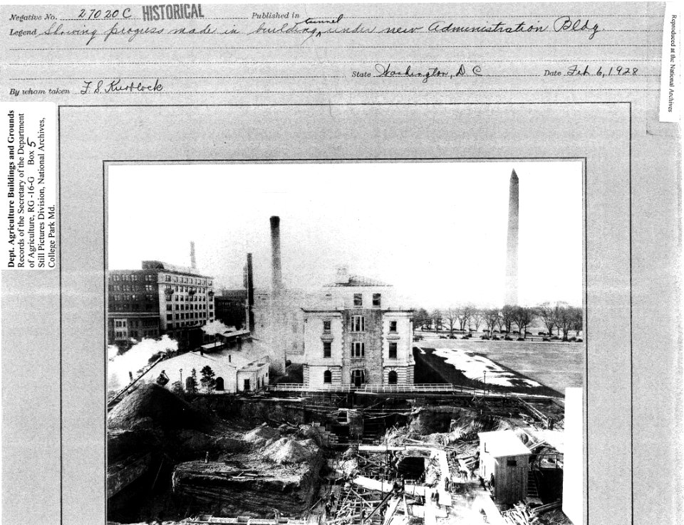 1928 (Feb 6) Construction of New Admin Looking West NARA RG 16 G Box 5