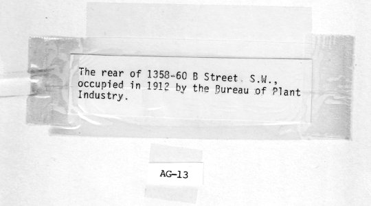 1912 (ca) The rear of 1358-60 B St SW USDA Construction Photo Collection (2)