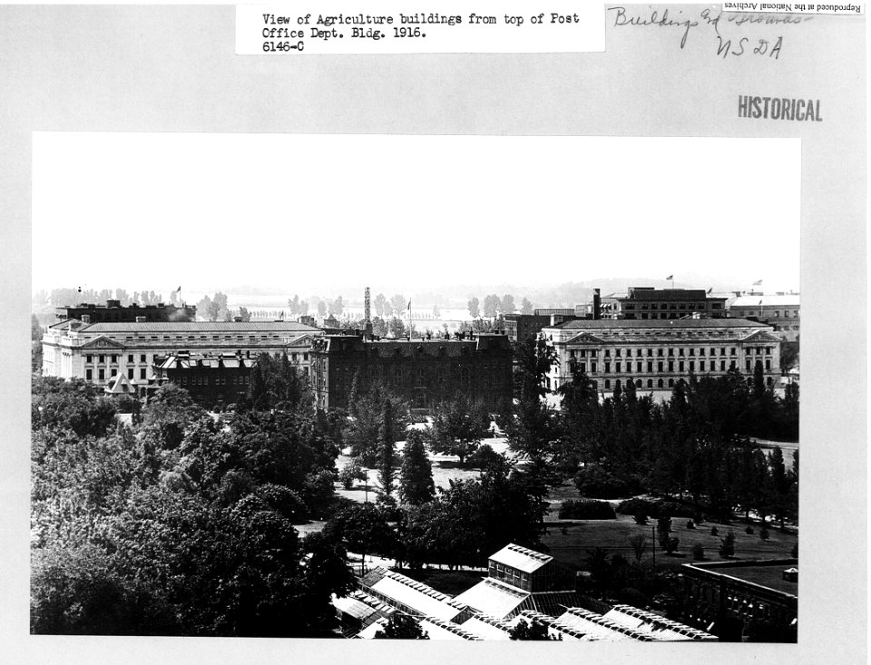 1916 Old Admin and Wings from top of Post OFf Dept Bldg NARAII RG 16-G Box 4 6146-C
