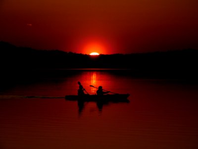 Father & son kayaking photo