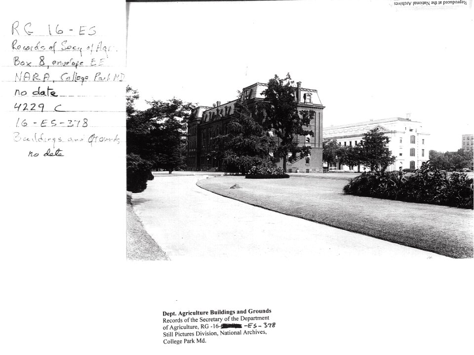 1928 (pre) Old Admin with New East Wing NARA RG 16-ES-378