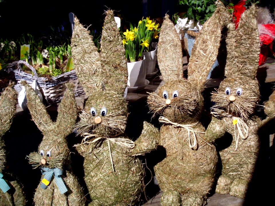 Rabbit easter bunny straw