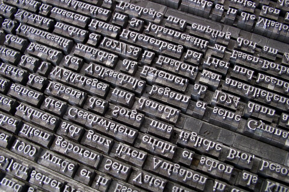 Gutenberg letters font set