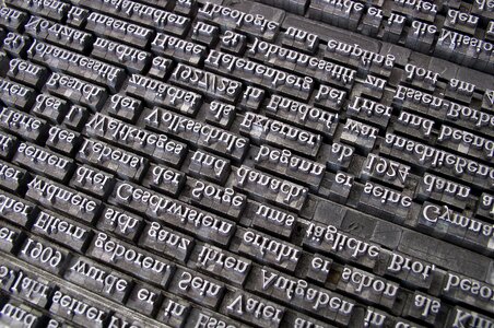 Gutenberg letters font set photo