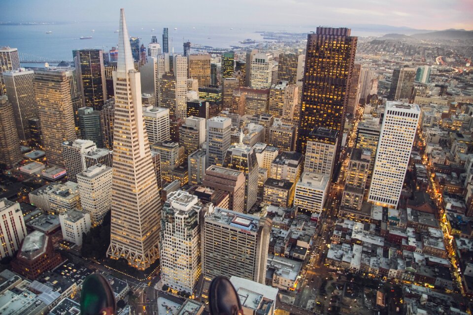 High rises rooftops architecture photo