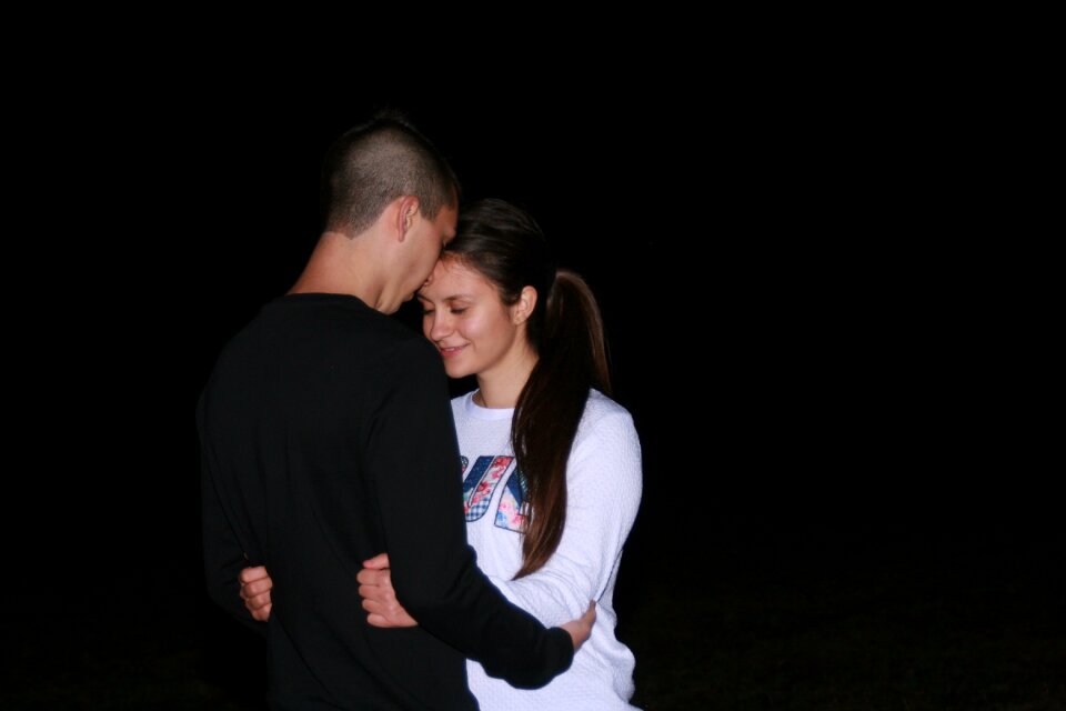 Romance in the evening hug
