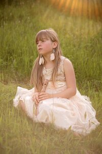 Girl dress meadow photo