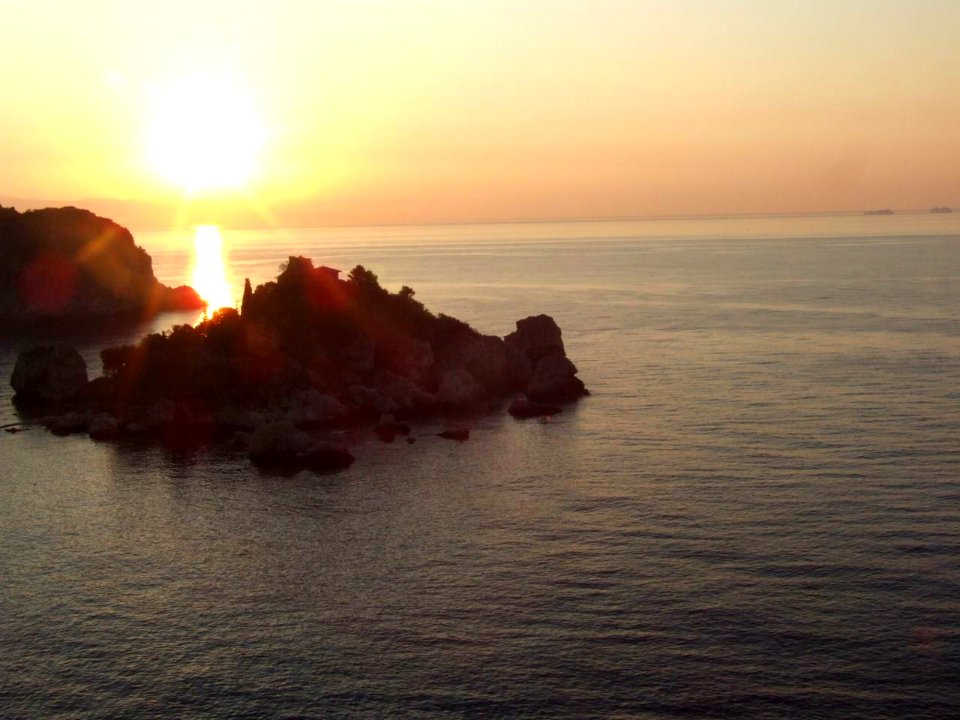 Dawn Sunset Isola Bella Taormina Sicilia Italy - Creative Commons by gnuckx