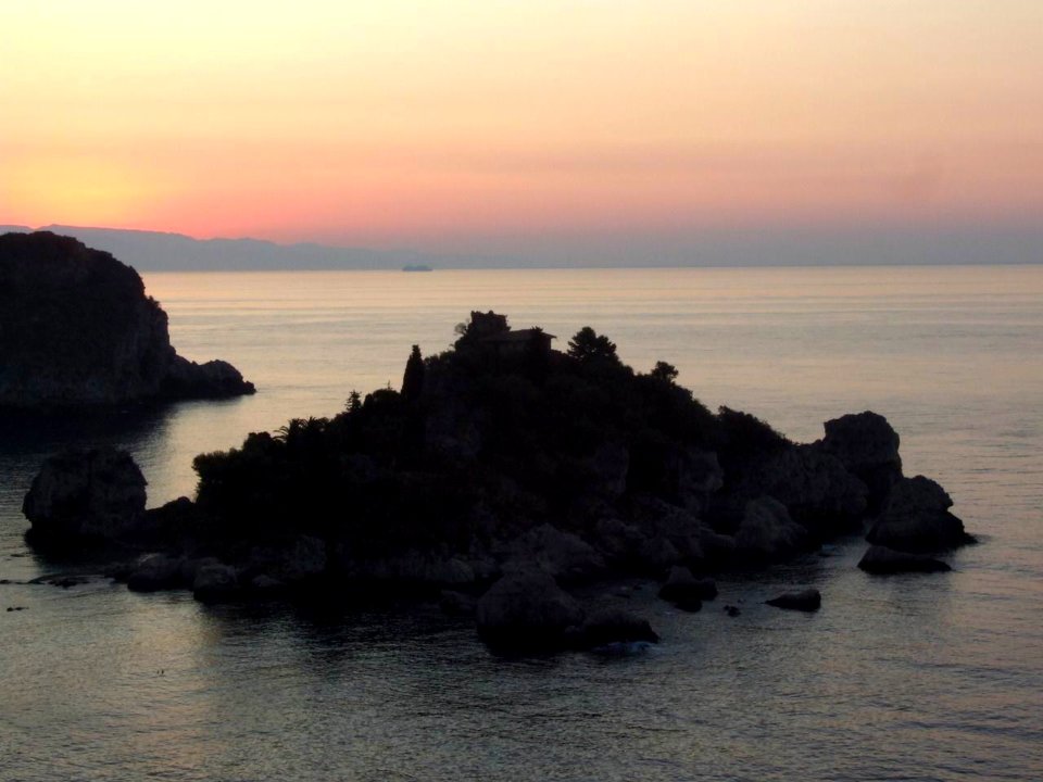 Dawn Sunset Isola Bella Taormina Sicilia Italy - Creative Commons by gnuckx