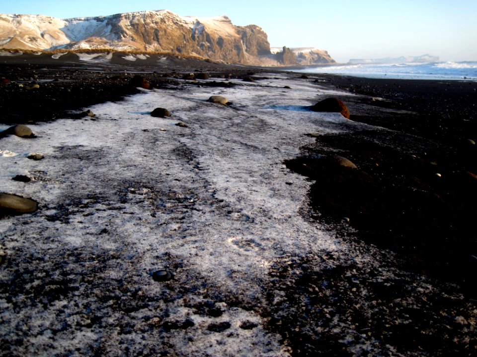 Ice on a Black Beach