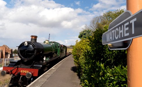 Steam train at Watchet station photo