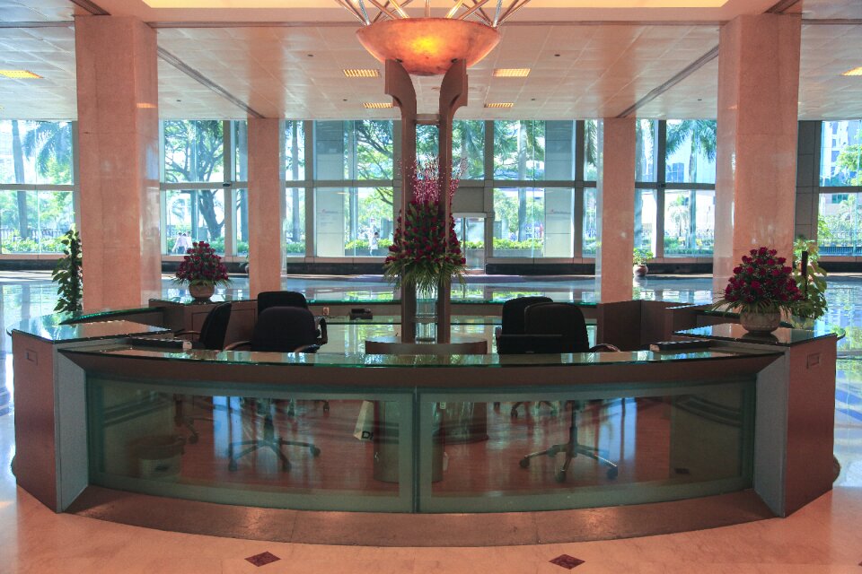 Reception desk business photo