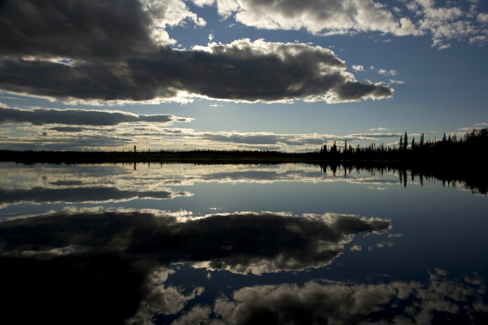 Scenic reflection clouds photo