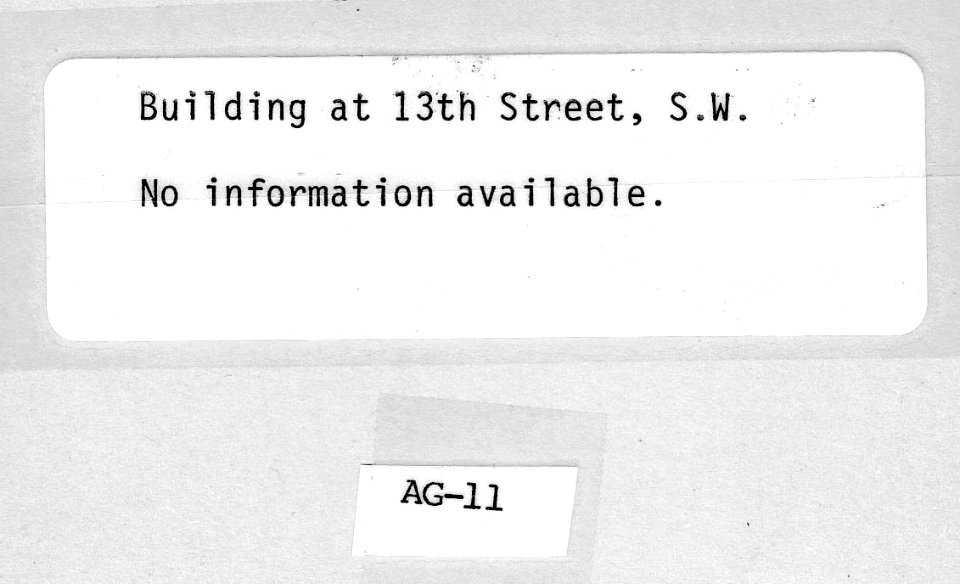 1912 (ca) Bldg at 13th St SW, no info available USDA Construction Photo Collection (2)