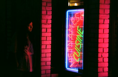 Neon sign restaurant colorful