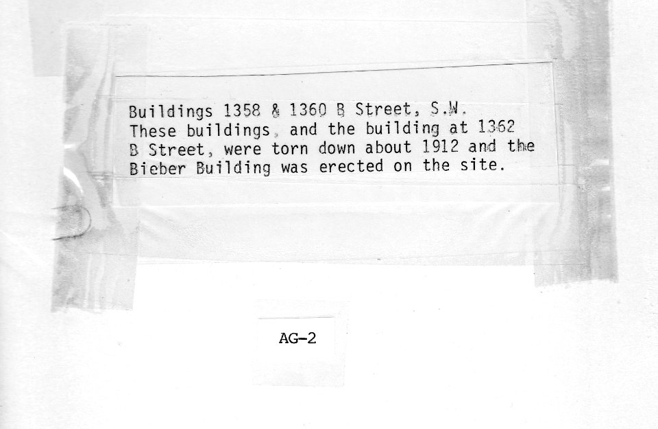 1912 (pre) 1358-60 B St SW, torn down for Bieber Bldg USDA Construction Photo Collection (2)