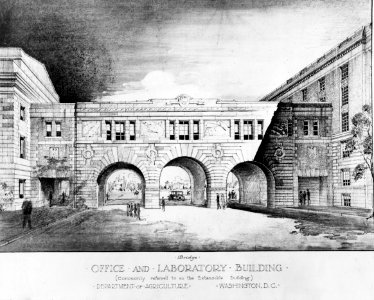 1930 (ca) Early proposed drawing of bridge between Admin and South Bldgs USDA Construction Photo Collection (1)