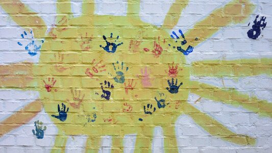 Children's hands handprints sunbeam