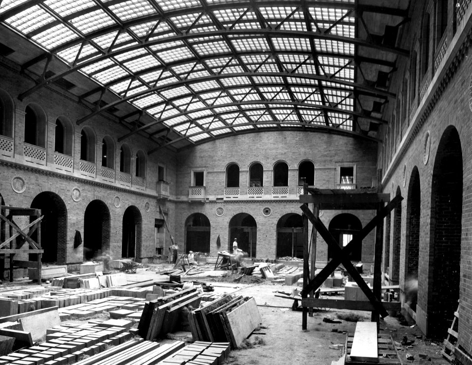 1929 (Sep 9) Admin Bldg Construction of patio looking East USDA Construction Photo Collection (1)