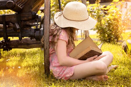 Girl hat book