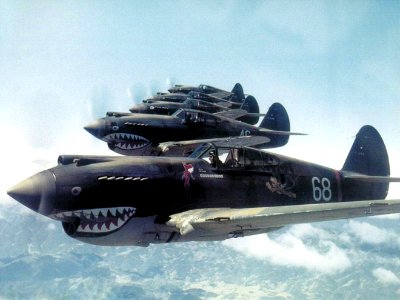Flying Tigers in flight photo