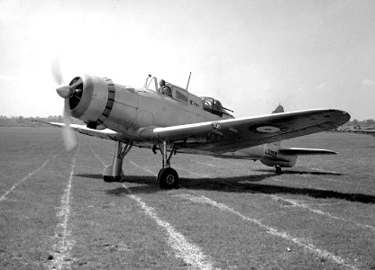Flying Officer Hugh Wilson in the cockpit of a prototype Blackburn Roc L3059 at RAF Northolt,  May 22nd 1939.