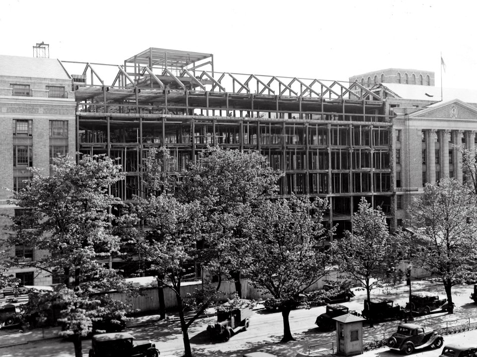1936 (May 1) South Bldg, Street elevation Wing E USDA Construction Photo Collection (1)