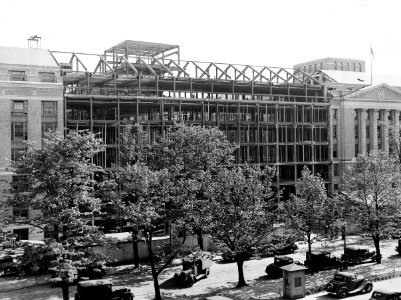 1936 (May 1) South Bldg, Street elevation Wing E USDA Construction Photo Collection (1)
