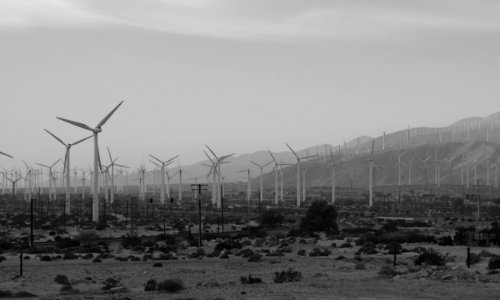 Wind turbines in Palm Springs photo