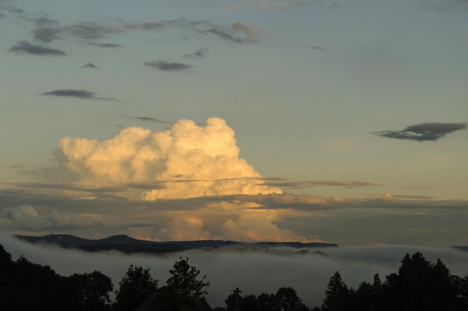 Thunderstorm landscape sunset