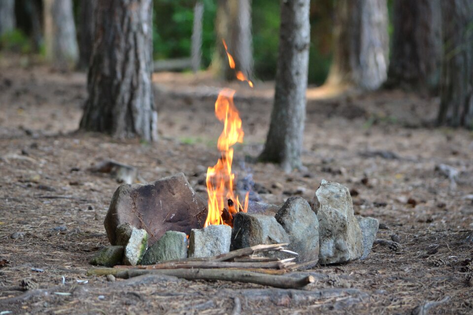 Stones nature bonfire