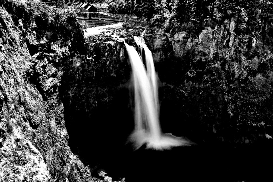 Scenic washington state gray waterfall