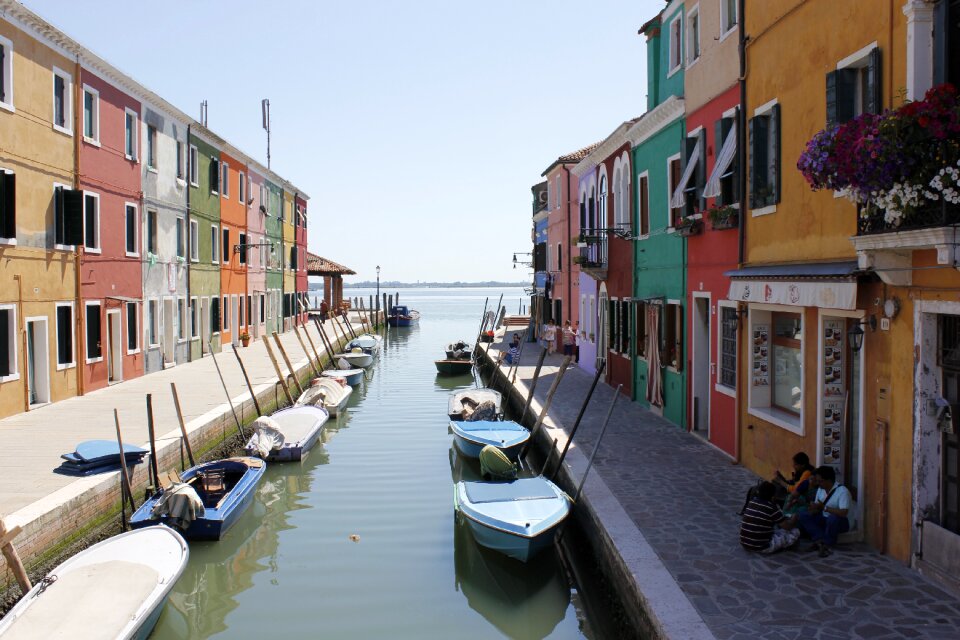 Burano island channel houses