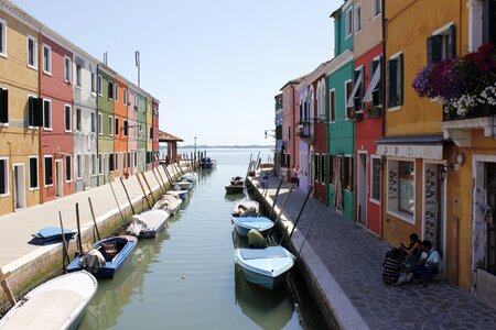Burano island channel houses
