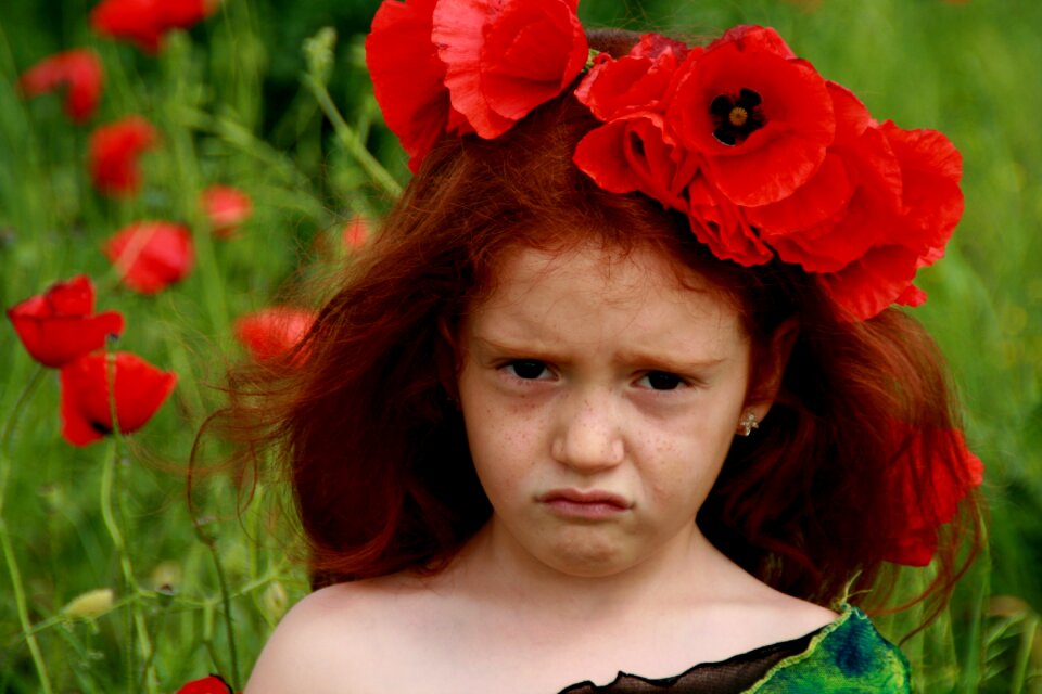 Red hair camp flower