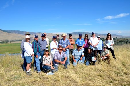 Everett Foust, landowner, and Lisa Coverdale, NRCS State Conservationist Montana, at the Foust Wetlands Reserve Program easement celebration July 26, 2016. Lake County, Montana. photo