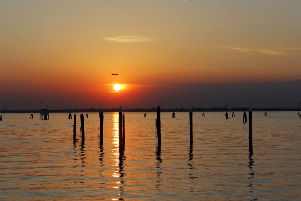 Lagoon of venice burano island sunset