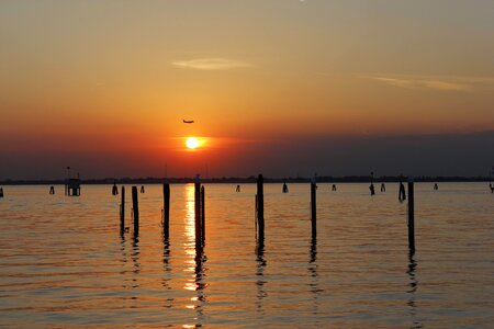 Lagoon of venice burano island sunset