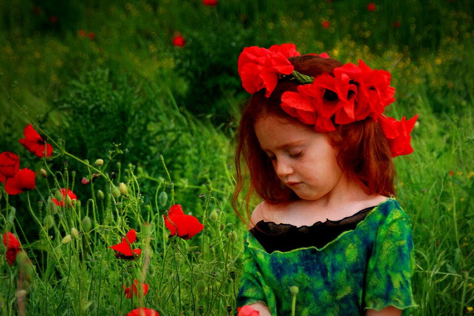 Red hair camp flower