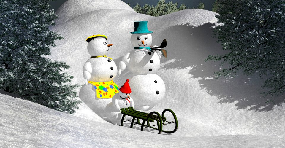 Snow winter new year