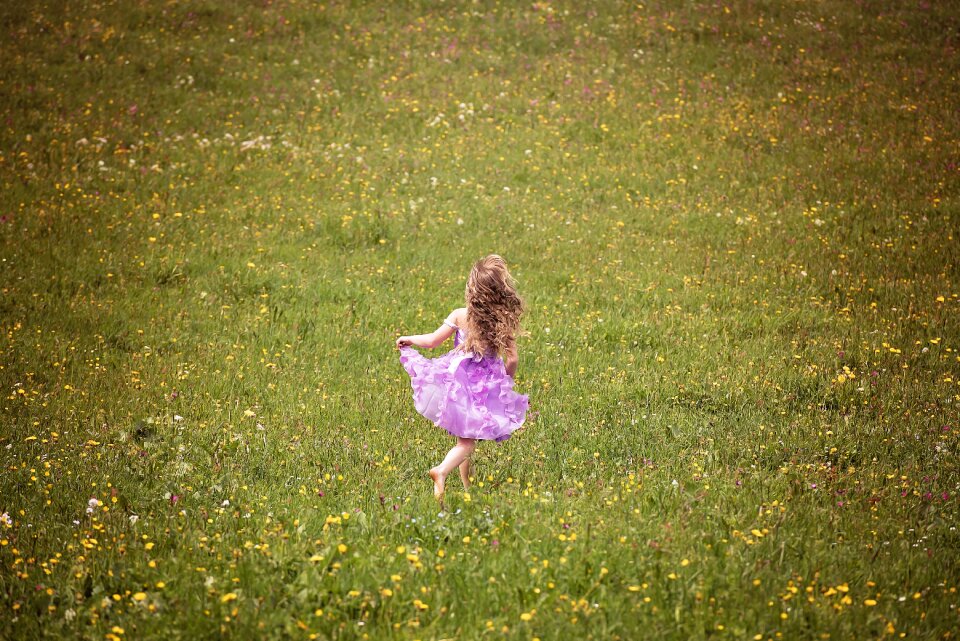 Girl dress meadow