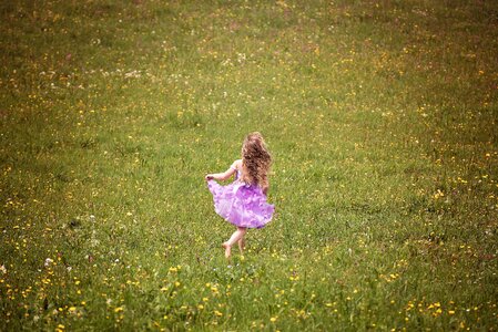 Girl dress meadow photo
